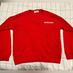 Red Indiana V-Neck Sweater